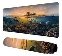 Yellow Mouse Mat Landscape Desk Mat 900x400x3mm Mouse Pad Large, Waterproof Mousepad with Stitched Edges and Non-Slip Rubber Base Mousemat, Desk Accessories for Men, Work From Home Essentials J1-531