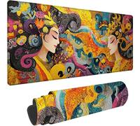 Yellow Mouse Mat Large 1000x500x3 mm Extended Gaming Mouse Pad Cartoon Desk Mat With Stitched Edges, Waterproof Soft Cloth Mousepad, Non-Slip Rubber Base Desk Pad for Office Accessories Gifts z-203