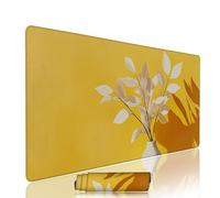 Yellow Mouse Mat Large Gaming Mouse Pad Lemon Computer Keyboard Pads xxl 1000x400x3mm Waterproof Smooth Cloth Surface with Rubber Base Non-Slip Desk Matt with Stitched Edges for Laptop, Office w-5289