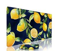 Yellow Mouse Mat Large Gaming Mouse Pad Lemon Computer Keyboard Pads xxl 1000x400x3mm Waterproof Smooth Cloth Surface with Rubber Base Non-Slip Desk Matt with Stitched Edges for Laptop, Office w-5265