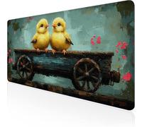 Yellow Mouse Mat,Large Mousepad 1000x500x3mm Duck Gaming Mouse Pad,Desk Pad with Stitched Edges,Extended Waterproof Keyboard Mat Non-Slip Rubber Base for Office,Home Desk Accessories for Men D1-780