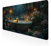 Yellow Mouse Mat,Large Mousepad 1000x500x3mm Duck Gaming Mouse Pad,Desk Pad with Stitched Edges,Extended Waterproof Keyboard Mat Non-Slip Rubber Base for Office,Home Desk Accessories for Men D1-698
