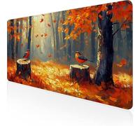 Yellow Mouse Mat,Large Mousepad 800x400x3mm Autumn Gaming Mouse Pad,Desk Pad with Stitched Edges,Extended Waterproof Keyboard Mat Non-Slip Rubber Base for Office,Home Desk Accessories for Men D1-964