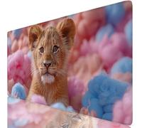 Yellow Mouse Mat Leopard Mouse Pad Desk Mat Soft Smooth Surface and Anti-Slip Rubber Base for Stable Grip on Smooth Surfaces, Improved Precision and Speed, Mousepad for Office 1000 x 500 x 3mm K0-299