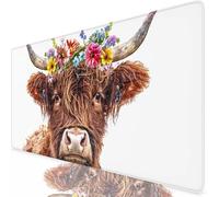 Yellow Mouse Mat Ox Mouse Pad Desk Mat Soft Smooth Surface and Anti-Slip Rubber Base for Stable Grip on Smooth Surfaces, Improved Precision and Speed, Mousepad for Office, Home 700 x 400 x 3mm K0-304