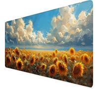 Yellow Mouse Mat Sunflower Gaming Mouse Pad XXL 80 x 40cm Desk Mat Large with Non-Slip Base and Stitched Edge Keyboard Pad for Gaming/Home/Office Work/Accessories, Improved Precision and Speed a5049i