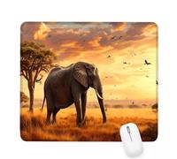 Yellow Mouse Pad 240x200x3mm Elephant Small Mouse Mat with Rubber Base Slogan Non-Slip Splash Resistant Surface Portable Desk Mat for Office, Work Home Gaming Desktop Decor, Woman/Men Gifts J-225