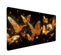 Yellow Mouse Pad Large 1200x600x3 mm, Butterfly Gaming Mouse Pad Waterproof Desk Mat with 3MM Stitched Edges, Non-Slip Rubber Base Mousepad Computer Accessories for Gaming, PC, Office -bby25092A