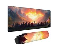 Yellow Mouse Pad Large 36 x 16in, The Last Supper Gaming Mouse Pad Waterproof Desk Mat with 3MM Stitched Edges, Non-Slip Rubber Base Mousepad Computer Accessories for Gaming, Laptop, Office -hjw2601NM