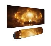 Yellow Mouse Pad Large 48x24x0.12inch, The Last Supper Gaming Mouse Pad Waterproof Desk Mat with 3MM Stitched Edges, Non-Slip Rubber Base Mousepad Computer Accessories for Gaming, Office -hjw2601OQ