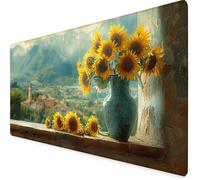 Yellow Mouse Pad Large 700x300x3 mm, Sunflower Gaming Mouse Pad Waterproof Desk Mat with 3MM Stitched Edges, Non-Slip Rubber Base Mousepad Computer Accessories for Gaming, PC, Office, Gifts -yym2509PM