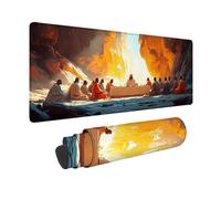 Yellow Mouse Pad Large 900x300x3mm, The Last Supper Gaming Mouse Pad Waterproof Desk Mat with 3MM Stitched Edges, Non-Slip Rubber Base Mousepad Computer Accessories for Gaming, Office -hjw260193