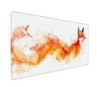 Yellow Mouse Pad Large 900x400x3 mm, Fox Gaming Mouse Pad Waterproof Desk Mat with 3MM Stitched Edges, Non-Slip Rubber Base Mousepad Computer Accessories for Gaming, PC, Office, Home, Gifts -bby2509Y6