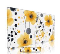 Yellow Mouse Pad Large Gaming Keyboard Pads 19.7x9.8x0.12 inch Computer Full Desk Mat Waterproof with Rubber Base Non-Slip xxl Flower Laptop Mat Gaming Accessories with Stitched Edges Office w-1094