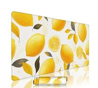 Yellow Mouse Pad Large Gaming Keyboard Pads 23.6x11.8x0.12 inch Computer Full Desk Mat Waterproof with Rubber Base Non-Slip xxl Lemon Laptop Mat Gaming Accessories with Stitched Edges Office w-5295