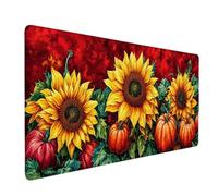 Yellow Mouse Pad Sunflower Large Mouse Mat 80 x 40cm Desk Mat Large Non-Slip Rubber Base-Smooth Cloth Surface, Durable Stitched Edges Desk Pad for Gaming, Computer, Office Accessories (Yellow) 57283p