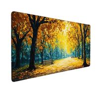 Yellow Mouse Pad Tree Large Mouse Mat 90 x 40cm Desk Mat Large Non-Slip Rubber Base-Smooth Cloth Surface, Durable Stitched Edges Desk Pad for Gaming, Computer, Office Accessories (Yellow) 54134o
