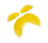 Yellow Moustache and Eyebrows for lorax costume,Self-Adhesive Realistic Stick on moustache,Funny Mustaches for Men Women Kids,fake moustache for Cosplay Party ,Comic Convention