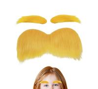 Yellow Moustache and Yellow Eyebrows - Funny Self-Adhesive Accessories for Parties, Mustache and Christmas Eyebrows, for Travel Bonfires Events Halloween Party Stage Performance Festival Holiday