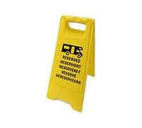 Yellow Multi Language Motorhome Pitch Reserve Sign