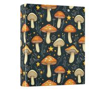 Yellow Mushroom Star 3 Ring Binder 1.5 Inch Round Ring Binder View Binder Holds 200 Documents for Home School Office Use