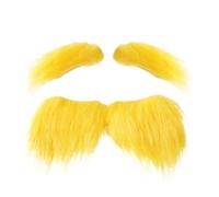 Yellow Mustache And Eyebrows Funny Self Adhesive Costume Accessories | Christmas Mustache And Eyebrows for Travel Bonfire Events Halloween Party Stage Performance Festival Holiday Garden B