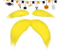 Yellow Mustache and Eyebrows | Self-Adhesive Halloween Cosplay Props - Realistic Role Play Mustache Costume,for Adults Cosplayers Party Carnival Festival Masquerades Christmas Theater Photoshoot
