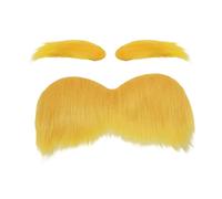 Yellow Mustache | Funny Self Adhesive Costume Accessories,Christmas Fake Beard - For Travel Bonfires Events Halloween Party Stage Performance Festival Holiday Garden