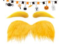 Yellow Mustache - Self-adhesive Cosplay Accessories - Realistic Facial for Party Outfits, for Adults Men Women Photos Party Carnival Easter Christmas Theater Stage