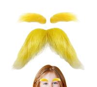 Yellow Mustache Self Adhesive Funny Outfits Accessories | Funny Christmas Costume for Holiday Party Supplies Autumn Bonfire Events Character Cosplay Makeup Party Stage Festival
