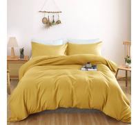 (Yellow/ Mustard, Super King) Plain Duvet Cover Single Double King Bed Set Quilt