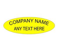 Yellow name badge oval engraved 90mm x 30mm no border