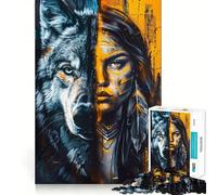 Yellow Native American 1000 Pieces Puzzles for Adults Mind Exercise Play Precision Cut Smooth Edges Relaxing Indoor Group Activity (38x26cm)