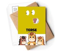 Yellow Naughty Emotion Lol Tease Postcards Envelopes Cards Mailing Year Horse
