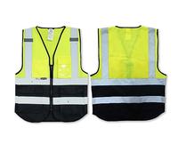 Yellow Navy Salzmann 3M High Visibility Safety Vest Multi Phone ID Pocket Hi-Vis Waistcoat 3M Reflective Tape