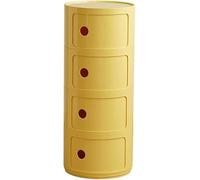 Yellow Nightstand with Drawers 2/3/4 Tier Plastic Side Table Storage Cabinet with Sliding Door Corner Chest for Bedroom Living Room & Bathroom