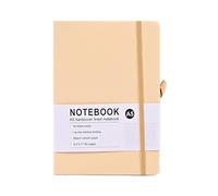 Yellow Notebook A5，192 Lined Page PU Leather Journal Notebooks for Women w/Pen Loop Hardback Notepad 100Gsm Thick Paper for Office Work School Writing Ruled Journals for Girls Gift - 21.3x14.5cm