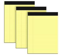 Yellow Notepad, A4 College Ruled Legal Pad, 3 Pack Legal Notepad Writing Pads Narrow Ruled Lined Paper Pad, 30 Sheets Per Note Pad, Micro Perforated Note Pad A4 for Work Study Daily Note Taking List