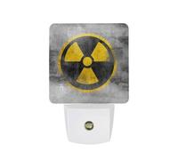 Yellow Nuclear Radioactive Symbol Reactor Sign LED Night Lights Plug Into Wall with Auto Dusk to Dawn Sensor Small Nightlights for Hallway Bedroom/769