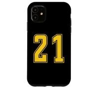 Yellow Number 21 Team Junior Sports Numbered Uniform Case for iPhone 11