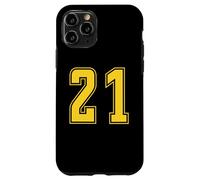 Yellow Number 21 Team Junior Sports Numbered Uniform Case for iPhone 11 Pro