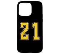 Yellow Number 21 Team Junior Sports Numbered Uniform Case for iPhone 15 Pro Max