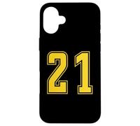 Yellow Number 21 Team Junior Sports Numbered Uniform Case for iPhone 16 Plus