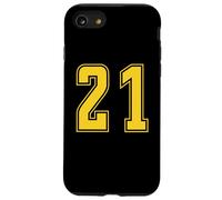 Yellow Number 21 Team Junior Sports Numbered Uniform Case for iPhone SE (2020) / 7 / 8
