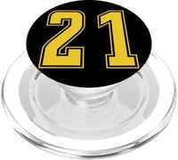 Yellow Number 21 Team Junior Sports Numbered Uniform PopSockets PopGrip for MagSafe