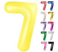 Yellow Number 7 Balloon 40 Inch, 7 Balloon Number, 7th Birthday Decorations, Yellow Party Supplies for Boys Girls