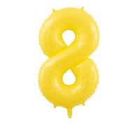 Yellow Number 8 Balloons with Straw 40 Inch Extra Giant Foil Mylar Helium Balloon for Birthday Party Anniversary