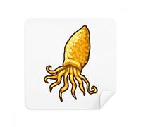 Yellow Octopus Marine Life Pattern Glasses Cleaning Cloth Phone Screen Cleaner Suede Fabric 2pcs