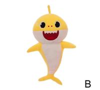 (Yellow, One-Size) Cute Shark Plush Toy Singing Shining Stuff Doll Toy Baby Bedtime Toys