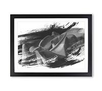 Yellow Orange Rose Flower Vol.5 V1 Modern Framed Wall Art Print, Ready to Hang Picture for Living Room Bedroom Home Office Décor, Black A3 (46 x 34 cm)